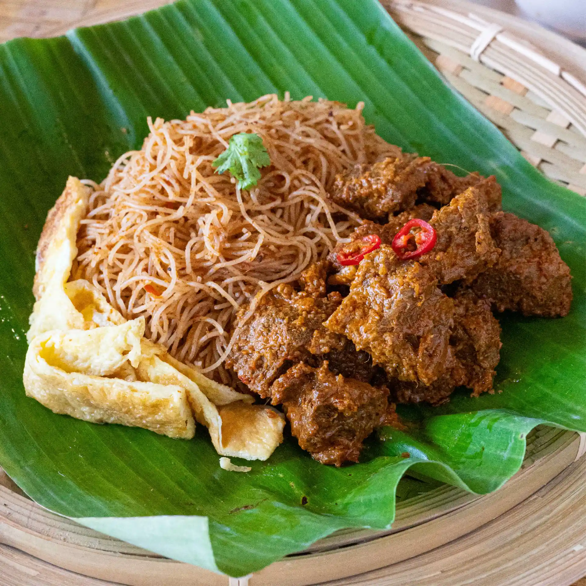 Mee Siam Beef Rendang at Nasi Lemak Bamboo